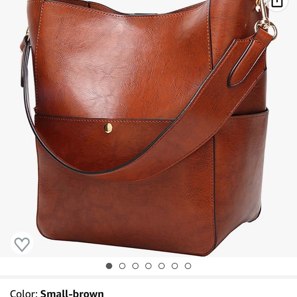 Leather Bucket Tote Purse